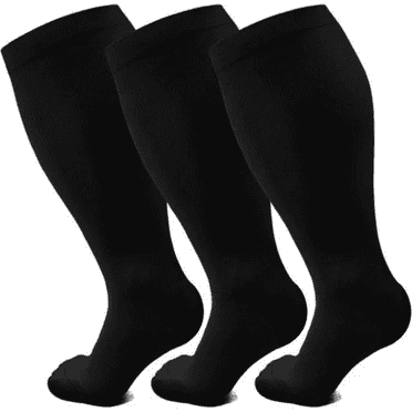 Plus Size Solid Color Compression Socks 2XL-7XL | 3 Pair Offer for Sports & Fitness