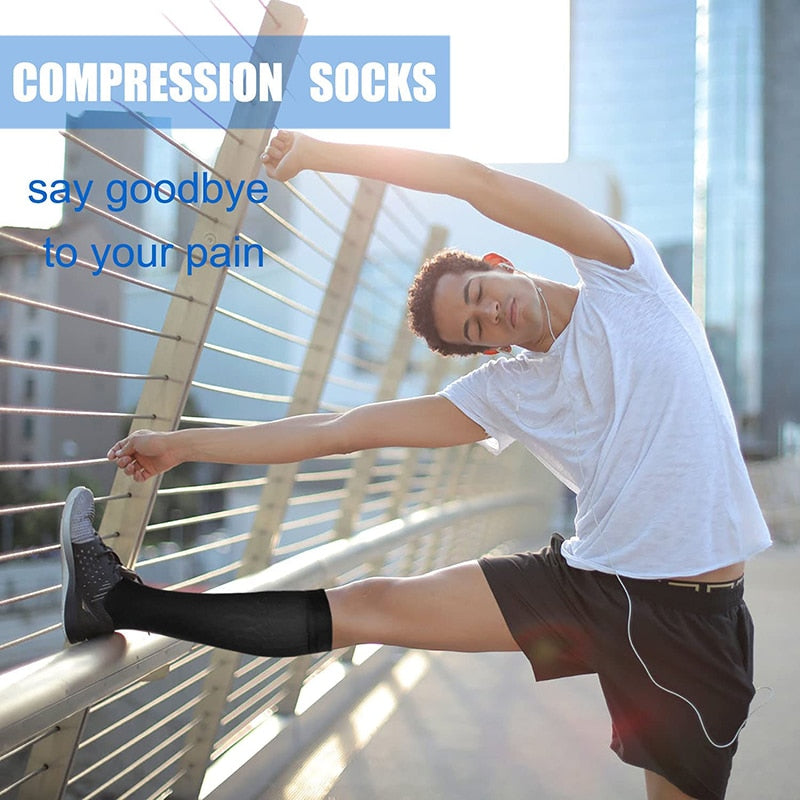 Solid Color Compression Socks Unisex (3 Pairs)