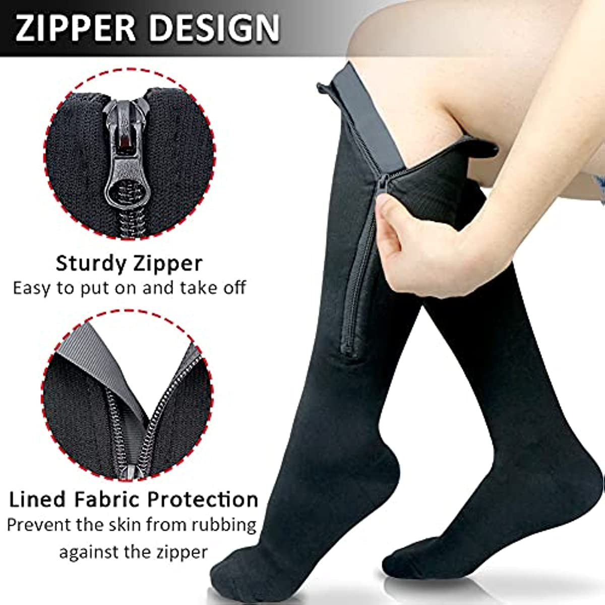 Nylon Closed Toe Pressure Socks