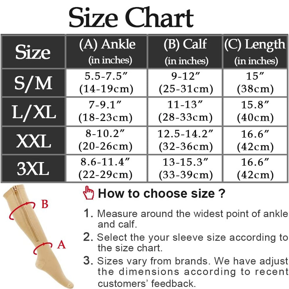 Nylon Closed Toe Pressure Socks