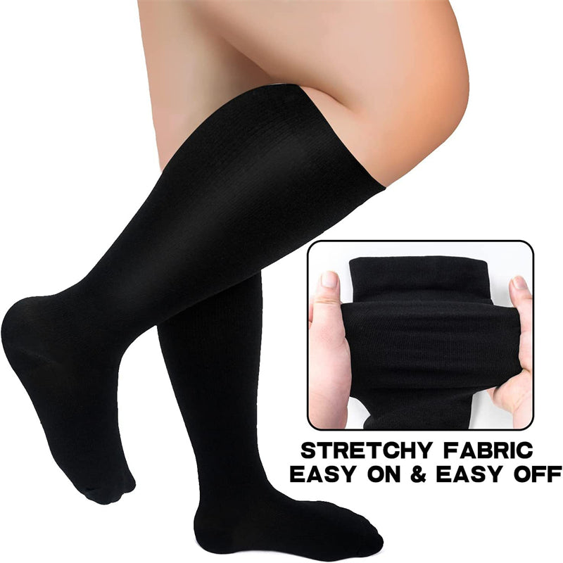 Plus Size Solid Color Compression Socks 2XL-7XL | 3 Pair Offer for Sports & Fitness
