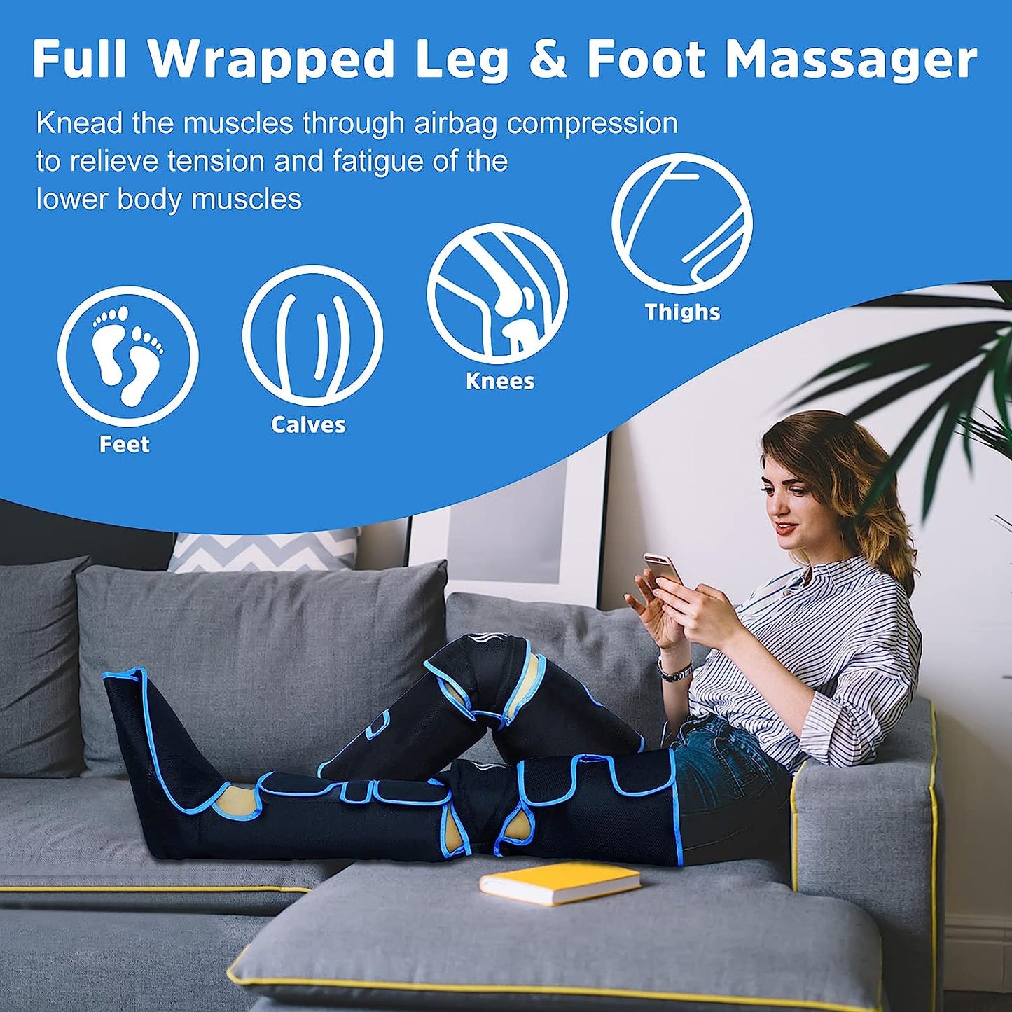 ULTIMATE Leg-Massager Compression with Knee Heating- Relieve pain in seconds