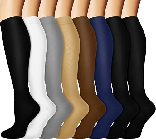 Solid Color Compression Socks Unisex (3 Pairs)