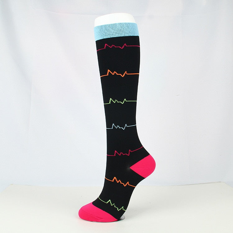 Sports breathable elastic socks-Black Wave