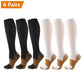 Graduated Solid Colors Compression Socks (Packs of 6)