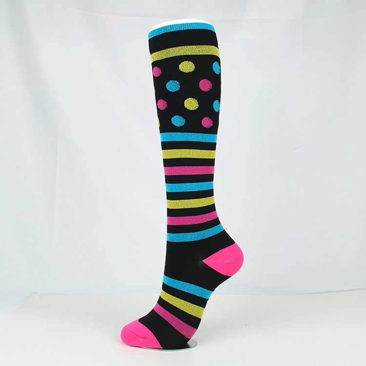 Sports breathable elastic socks-Black Dot Stripe