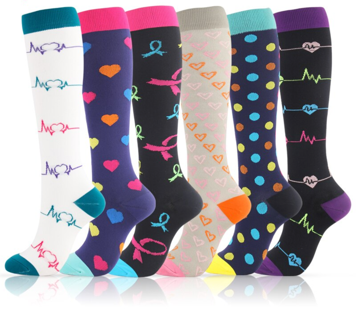 Colorful Pattern Compression Socks (SUPER BUNDLE 6 Pairs)