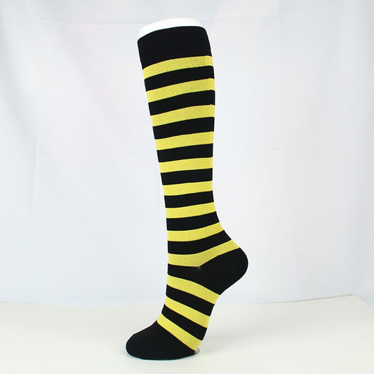 Sports breathable elastic socks-Black Yellow Stripe