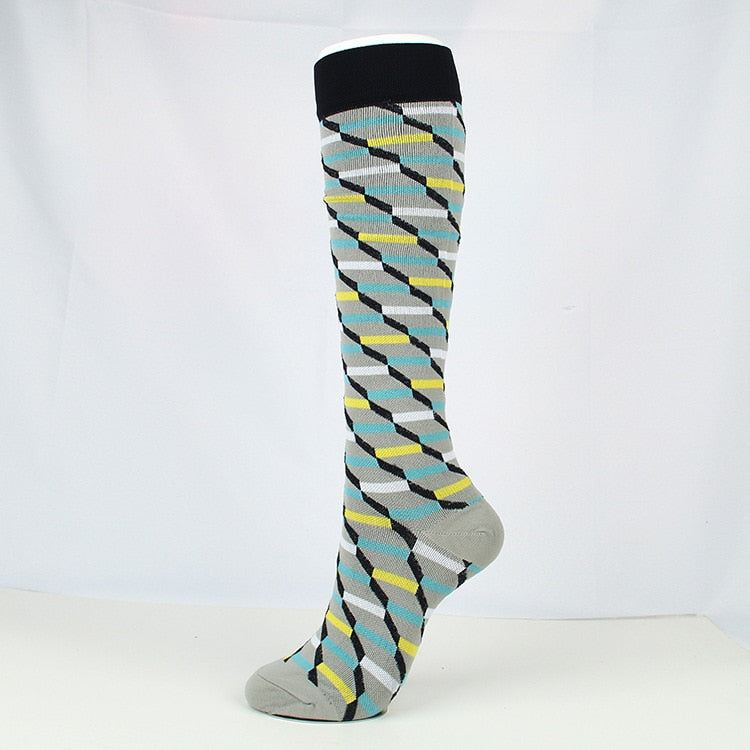 Sports breathable elastic socks-Green Stripe
