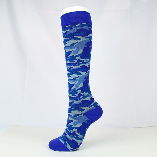 Sports breathable elastic socks-Blue Camouflage