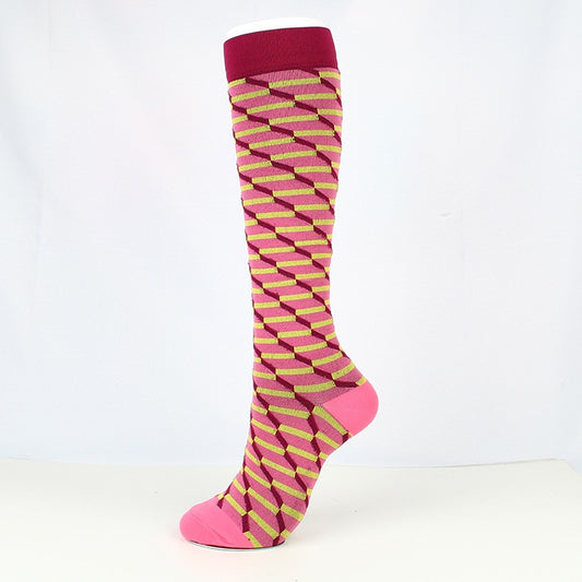 Sports breathable elastic socks-Pink Stripe